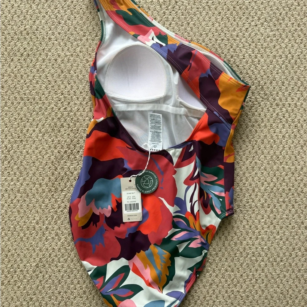 Boden NWT Swimsuit Sorrento One-Shoulder Floral Print bathing suit US 8 gorgeous - Picture 5 of 9